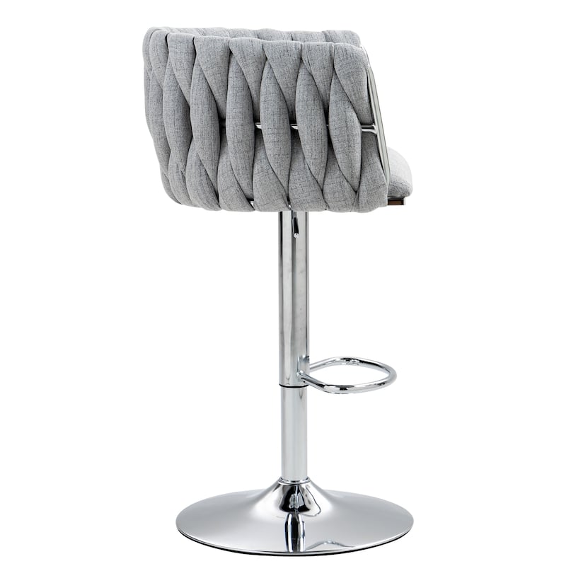 2PCS Velvet Swivel Bar Stools