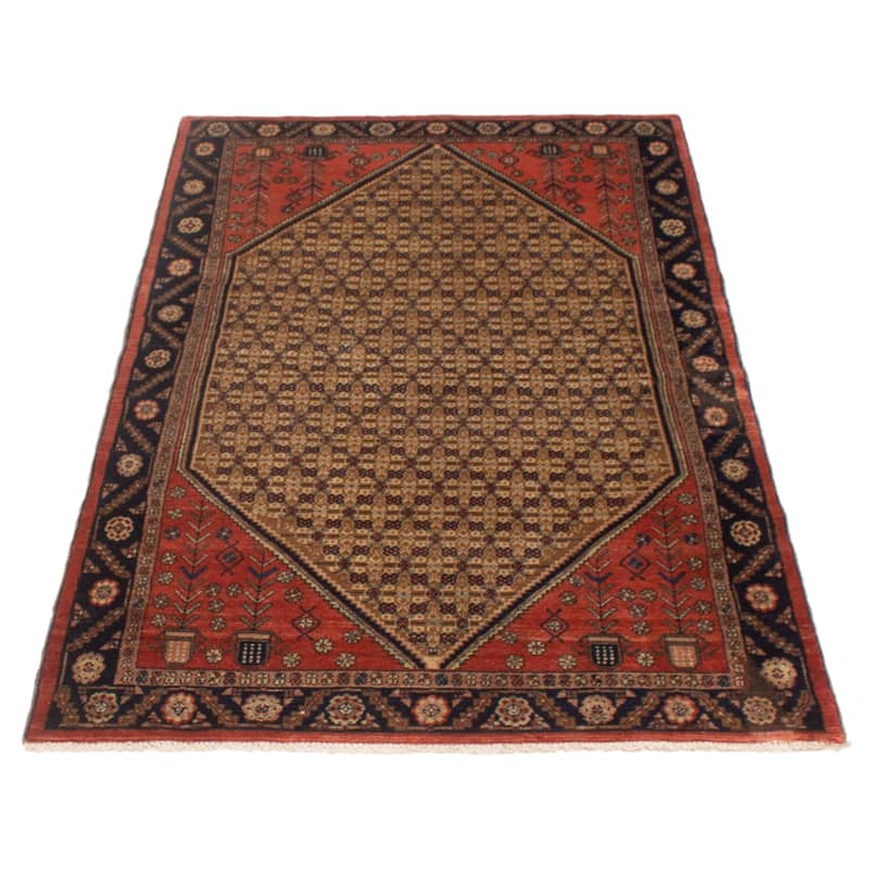 ECARPETGALLERY Hand-knotted Andelz Brown, Red Wool Rug - 4'3 x 7'0