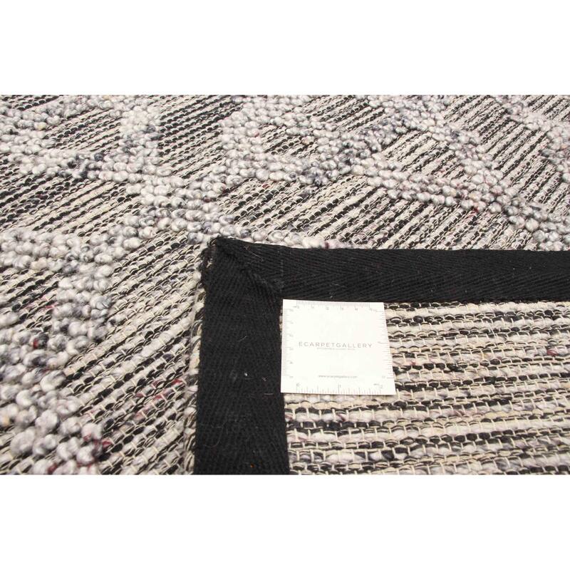 ECARPETGALLERY Braid weave Sienna Grey Wool Rug - 5'2 x 7'3