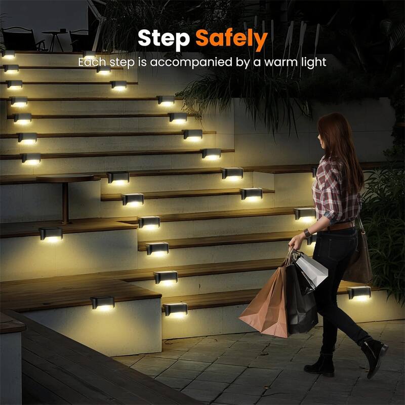 Warm light 16PCS Solar Deck Lights Outdoor