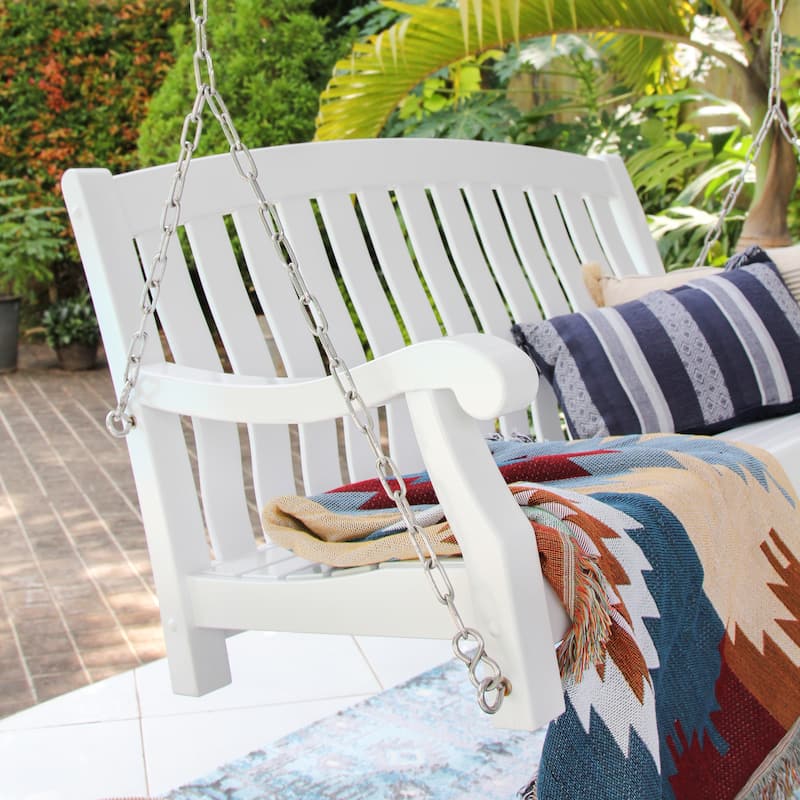Cambridge Casual Lyon Mahogany Wood Porch Swing