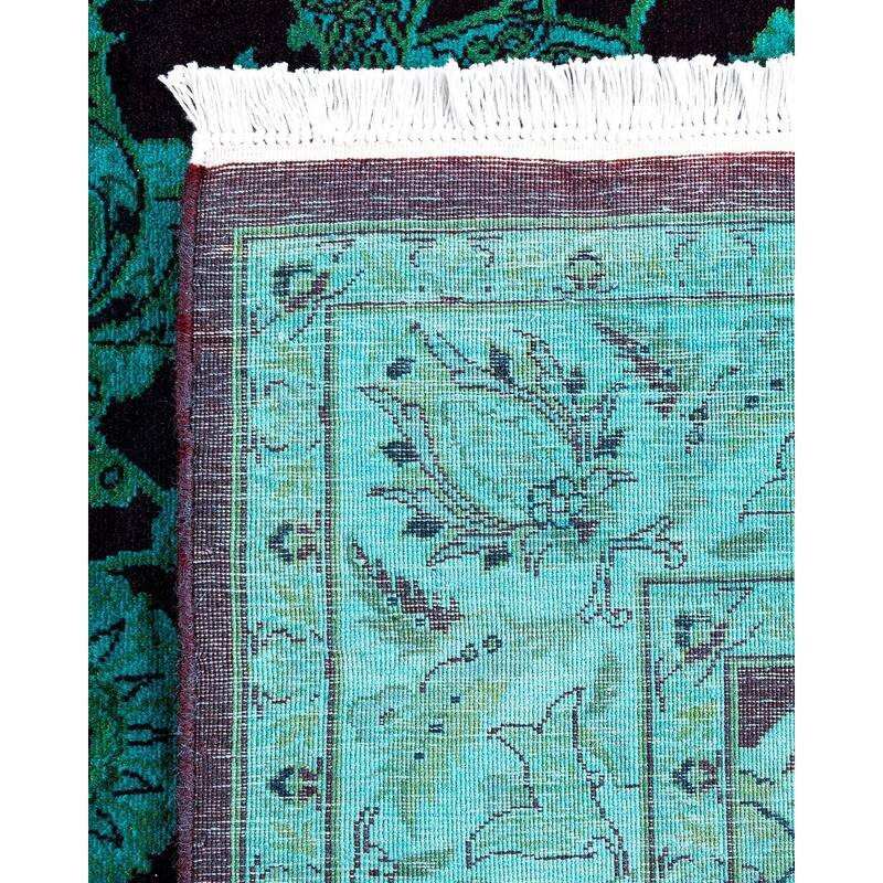 Overdyed, One-of-a-Kind Hand-Knotted Area Rug - Blue - 4' 2" x 6' 2"