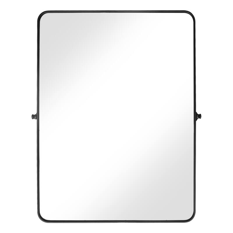 Metal Framed Pivoting Bathroom Vanity Mirror Adjustable Tilting Rectangle Wall Mirror Horizontal or Vertical