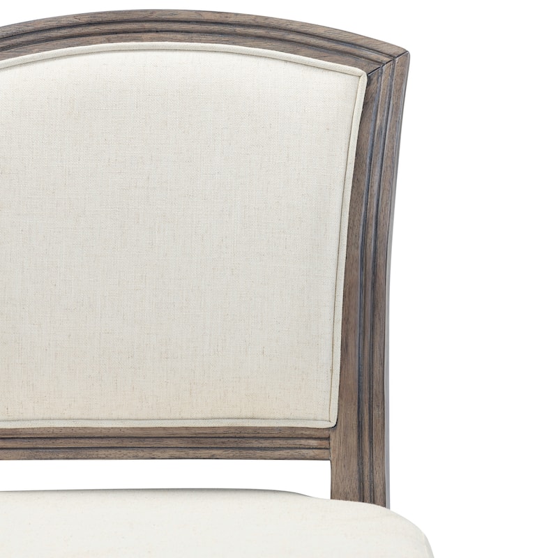 Charleston Wood Bar Stool with Gray Upholstered Seat and Back