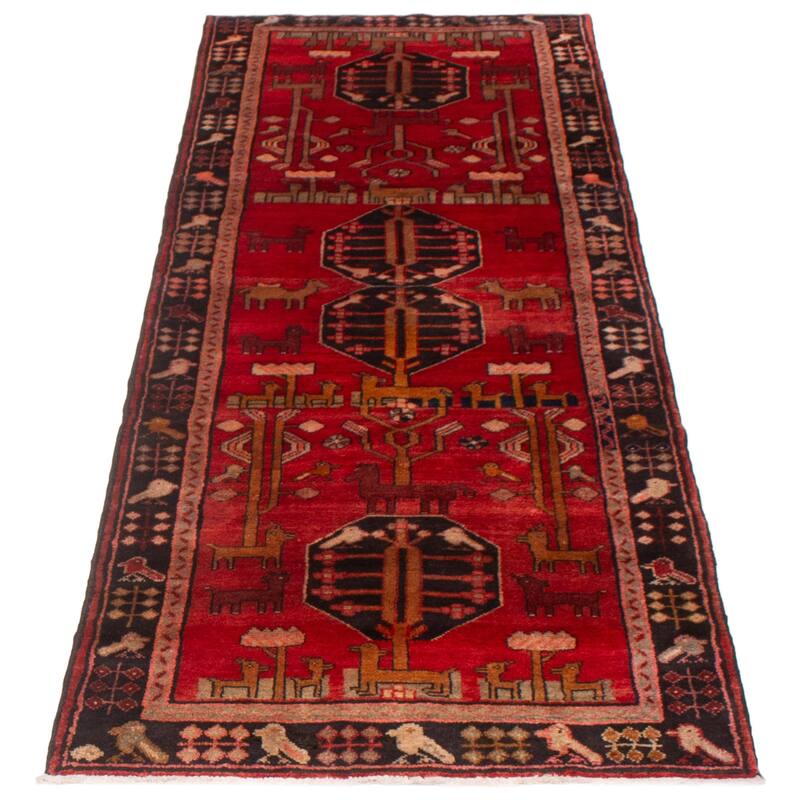ECARPETGALLERY Hand-knotted Andelz Red Wool Rug - 3'8 x 9'9