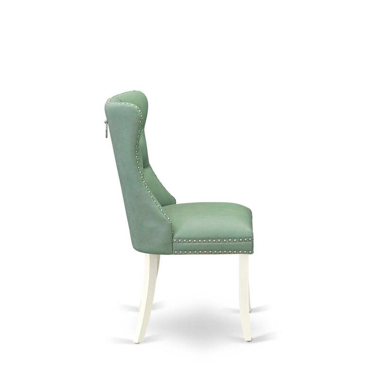 Parson Dining Chairs Set of 2 - Upholstered Padded Chairs with Nailhead Trim - Modern Kitchen Dining Room Seating