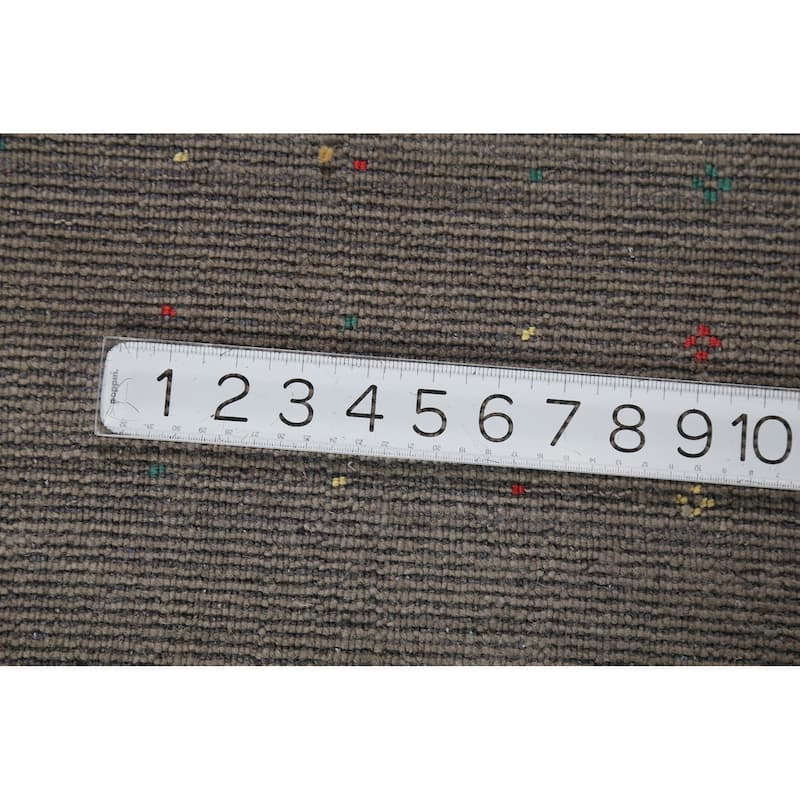 Gabbeh Oriental Area Rug Handmade Gray Wool Carpet - 7'9"x 9'9"