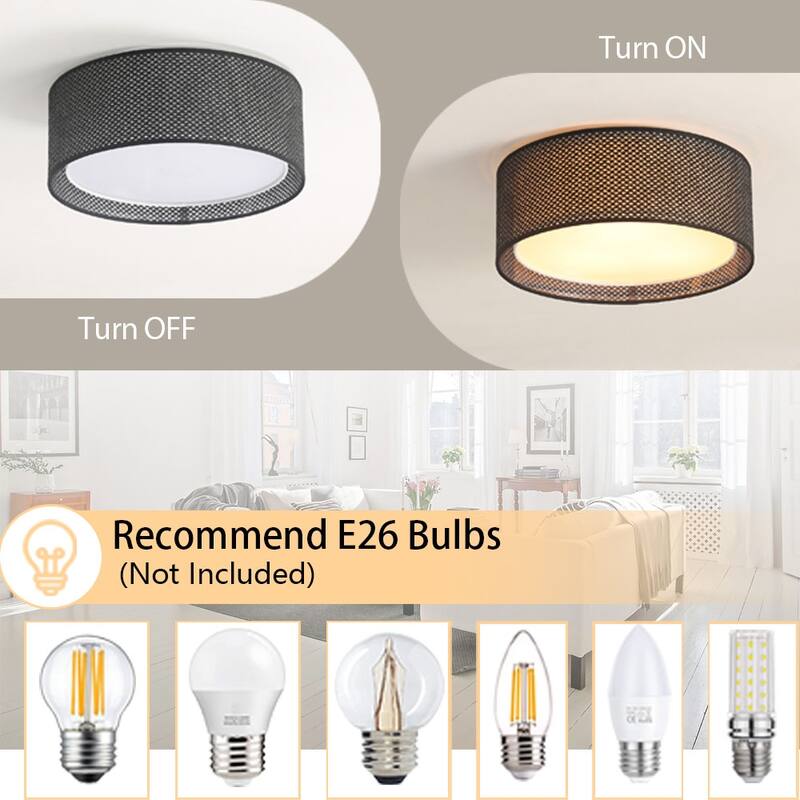 WINGBO 16 inch 3-Light and 20 inch 5-Light Flush Mount Light