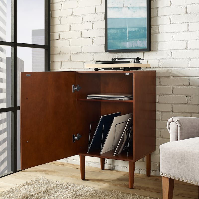 Crosley Everett Record Player Stand in Mahogany Finish