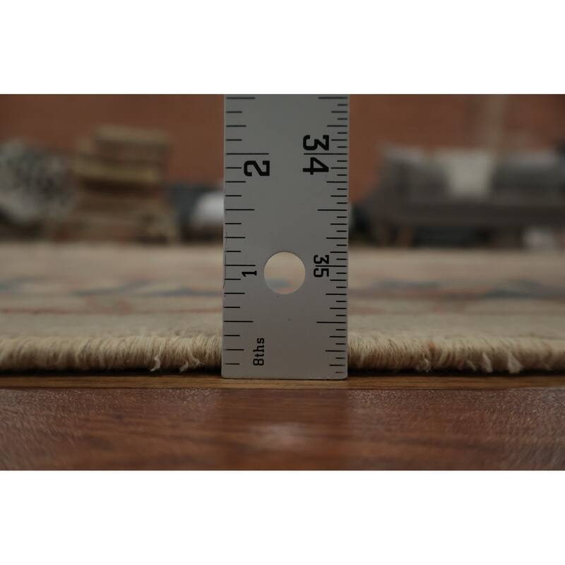 Hand Knotted Oriental 100% Wool Carpet Traditional Floral Beige & Ivories Ziegler Area Rug - 10' 7'' X 4' 11''