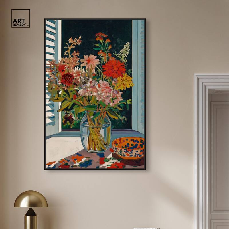 Vase on a Windowsill Canvas by Art Remedy