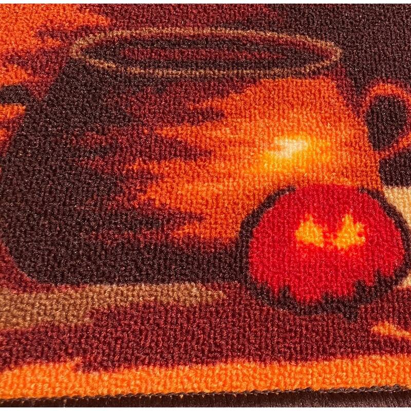 Brown Orange Washable Kitchen Runner Mat With Non-Slip Backing - 20"x55" - 20" x 55"