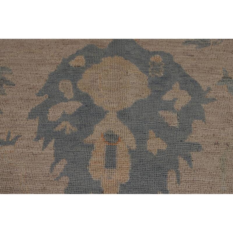 Oushak Turkish Rug Handmade Vegetable Dye Transitional Wool Carpet - 9'2"x 11'8"