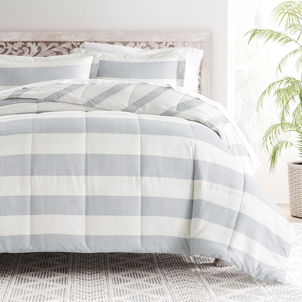 Becky Cameron Premium Distressed Stripe Reversible Comforter Set