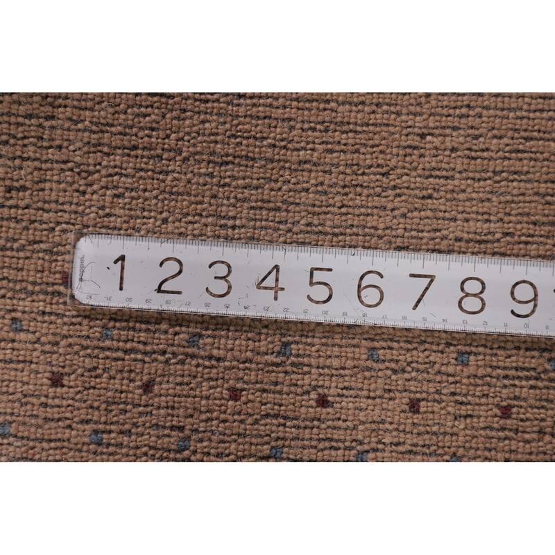 Tribal Gabbeh Oriental Area Rug Hand-Knotted Beige Wool Carpet - 5'2" x 8'2"