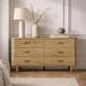 preview thumbnail 9 of 14, Manhattan Comfort Solara 68" Solid Wood Dresser (6-Drawer) Natural Oak