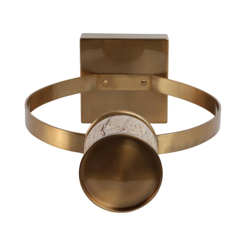 Candle Holder - Metal with Marble Sphere