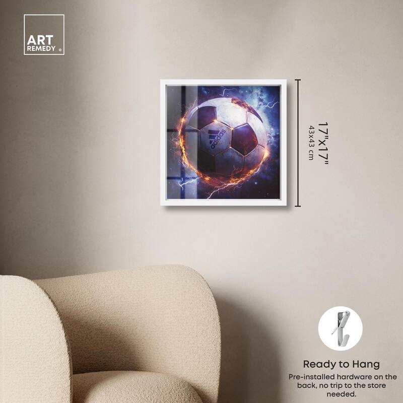 Electrify Soccer Ball Shadowbox by Art Remedy