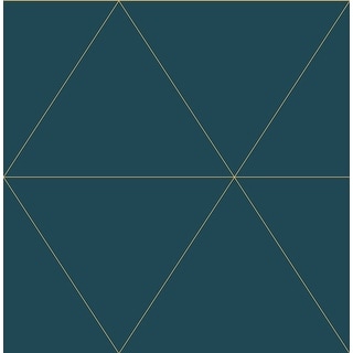 Twilight Teal Modern Geometric Wallpaper - 20.5in x 396in x 0.025in