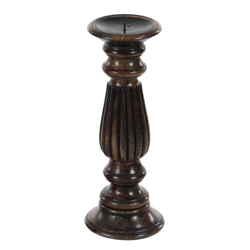 Mango Wood Candle Holder - Set of 3 Dark Brown or Beige - Roche River Decor