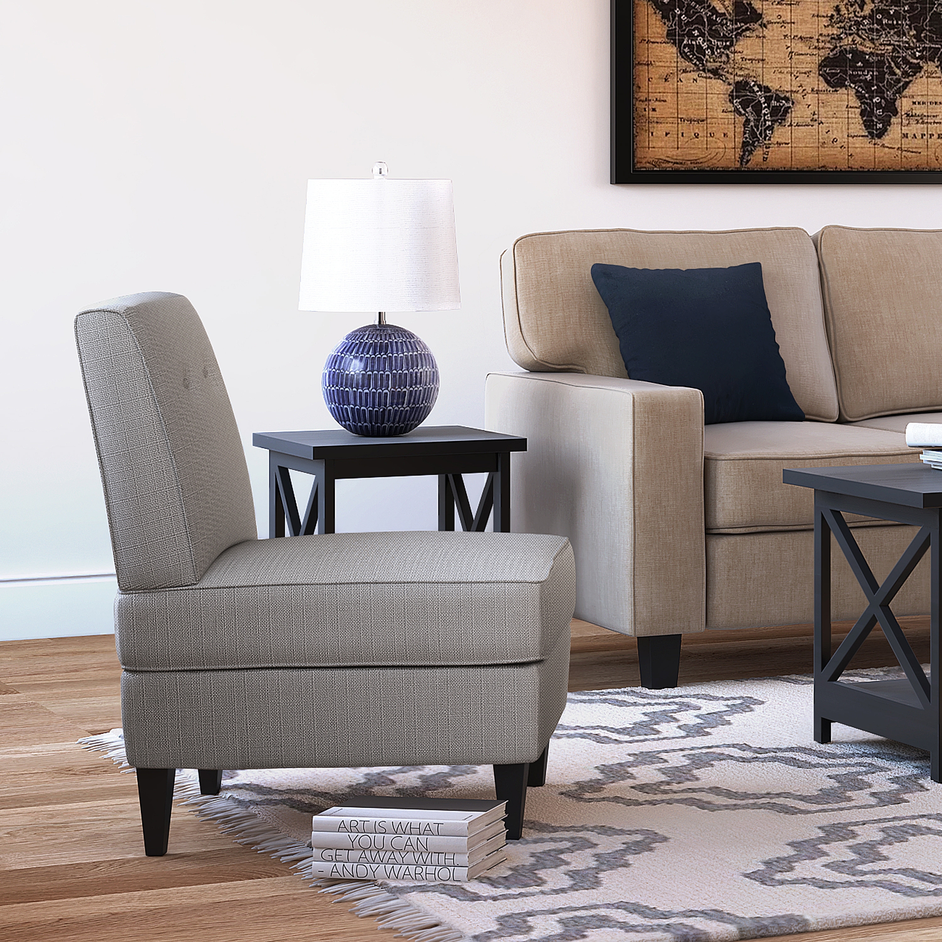 Serta Copenhagen Modern Accent Chair, Button Tufted Backrest