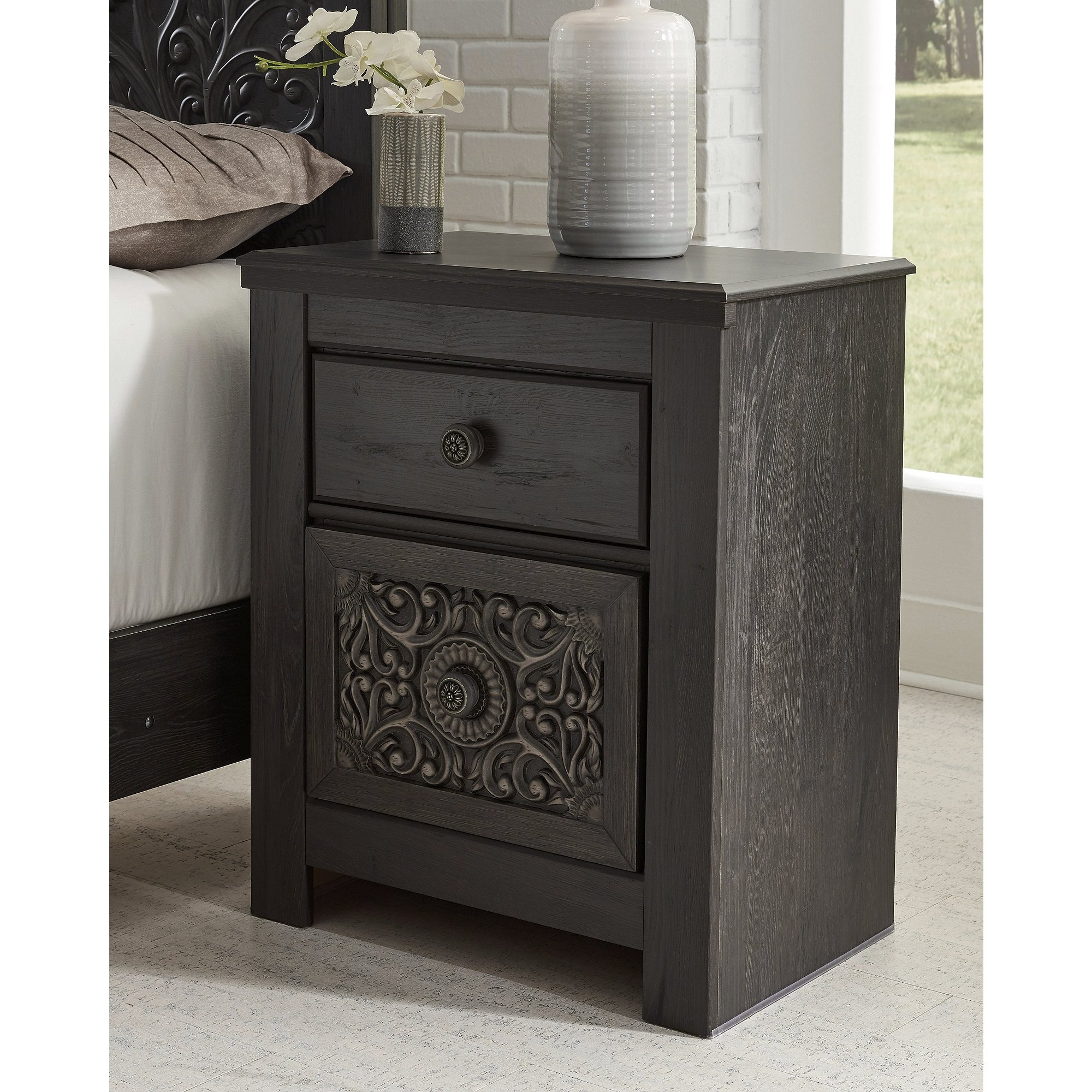 Paxberry nightstand shop black