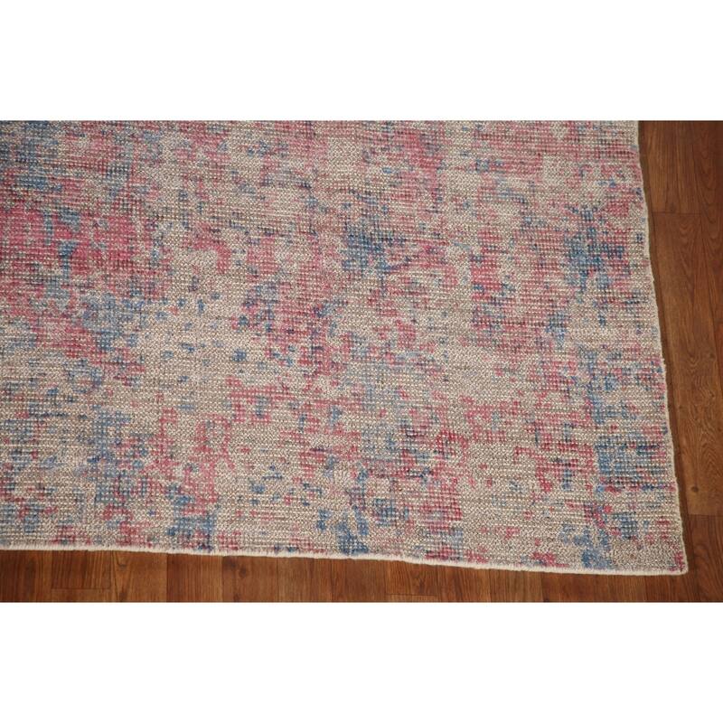 Abstract Modern Oriental Area Rug Handmade Wool Carpet - 7'9"x 9'8"