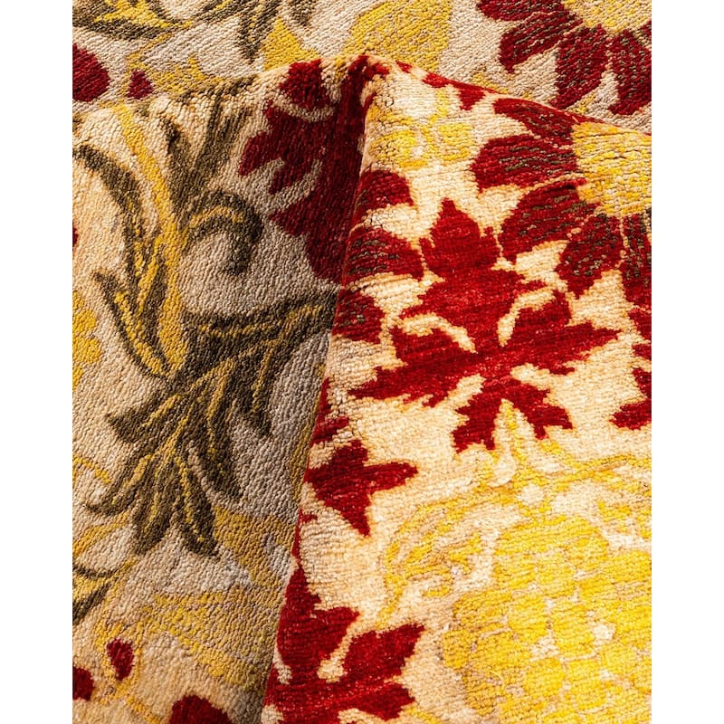 Arts & Crafts One-of-a-Kind Hand-Knotted Area Rug - Ivory, 8' 8" x 11' 10" - 8' 8" x 11' 10"