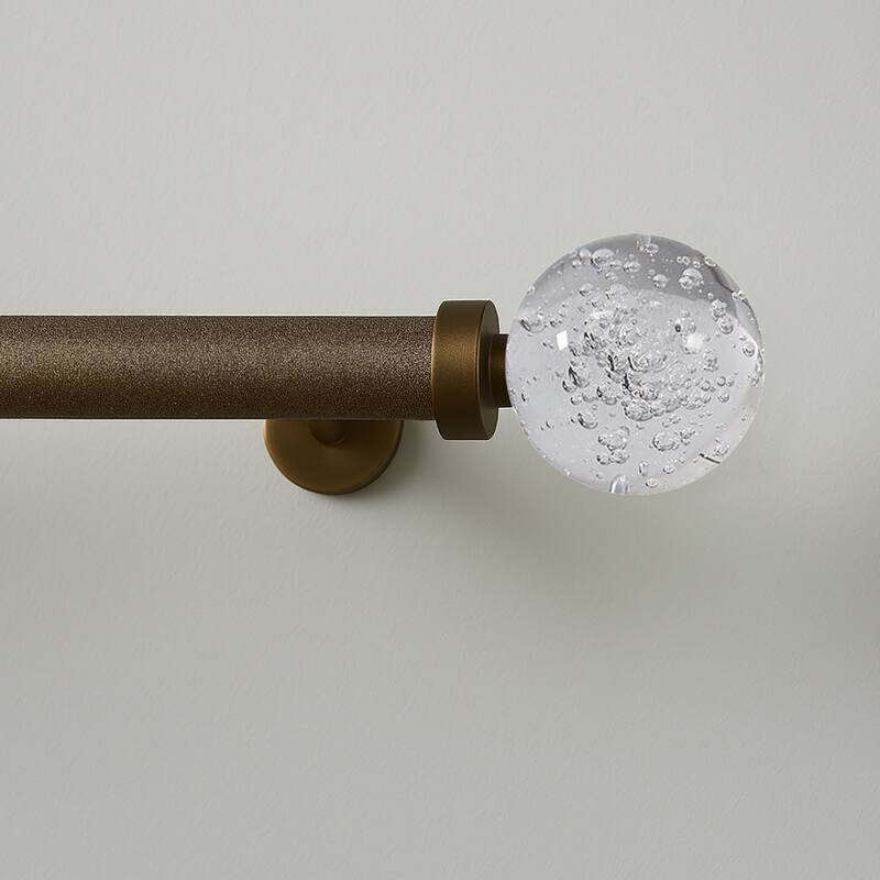 Clear Ball Bubbles Bronze Modern Curtain Rod For Windows (48" - 86") - 48" - 86" inches