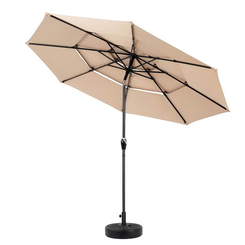 115" Outdoor Aluminium 3 Tier Auto-tilt Umbrella with Crank (No Base)