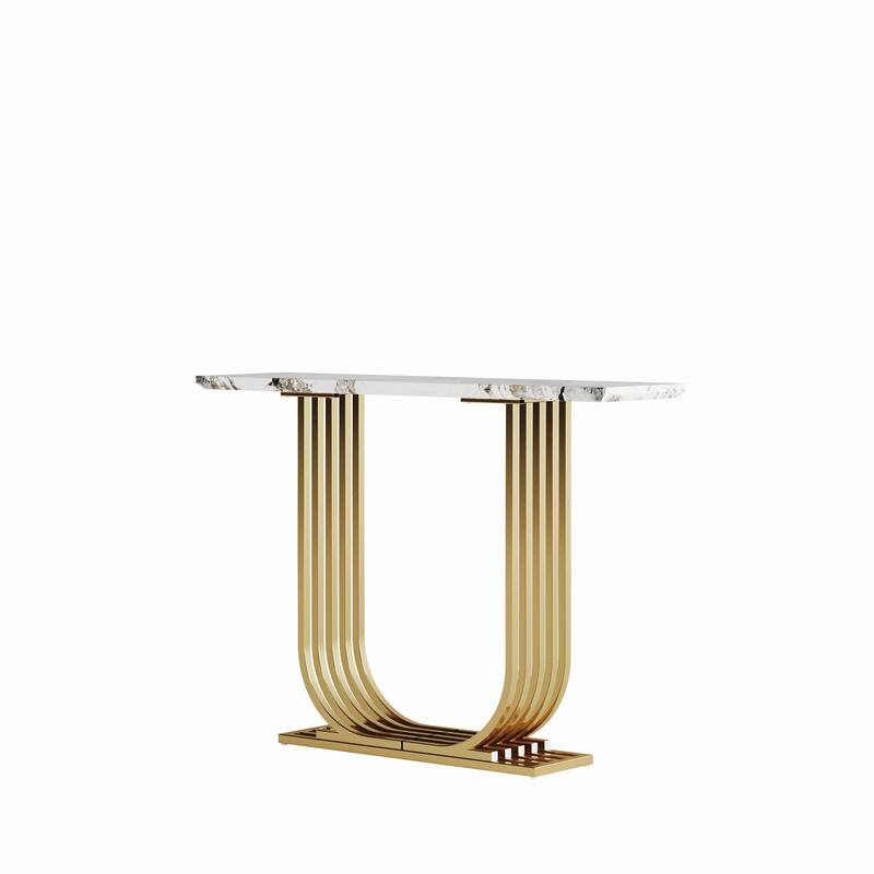 43.3" Modern Faux Marble Top Accent Console Table