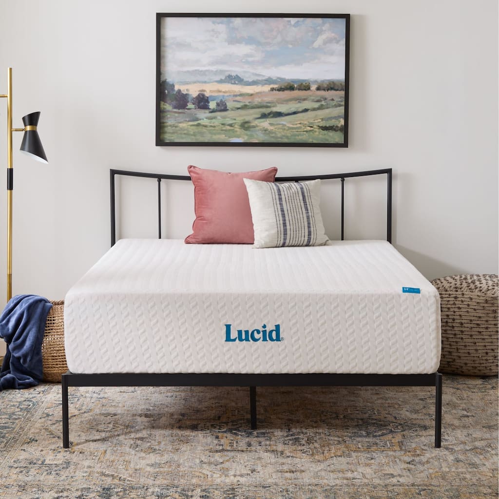 Lucid SureCool 14-inch Gel Memory Foam Mattress, Medium-Plush Feel