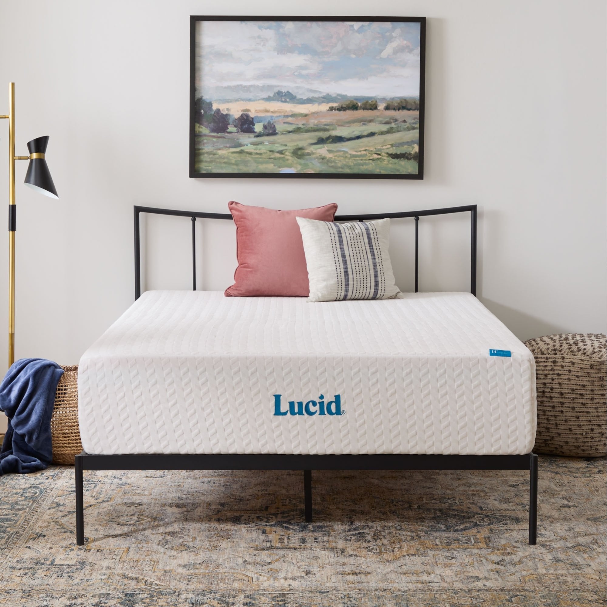 Lucid SureCool 14-inch Gel Memory Foam Mattress, Medium-Plush Feel, Made in the USA