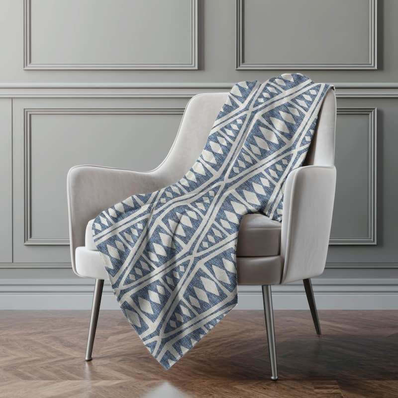 Premium Machine Washable ASB112 Modern Boho Sherpa Throw Blanket