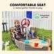 preview thumbnail 14 of 17, Outsunny Large Outdoor Kids Sandbox Backyard Toy, Cedar Wood Sandbox