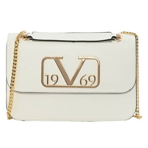 19V69 ITALIA by Alessandro Faux Leather Crossbody Bag Magnetic Beige - 10.5X6.5X2.5 Inches