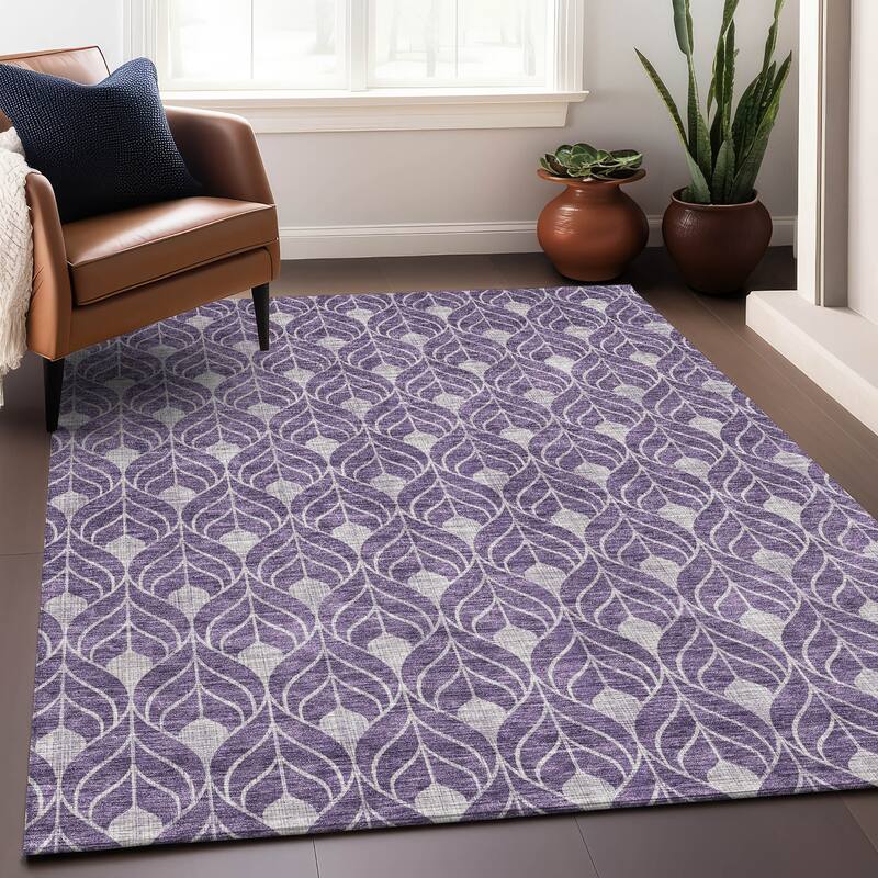 Premium Washable Super Soft Geo Teardrop Mayfield Rug - Purple - 8' x 10'