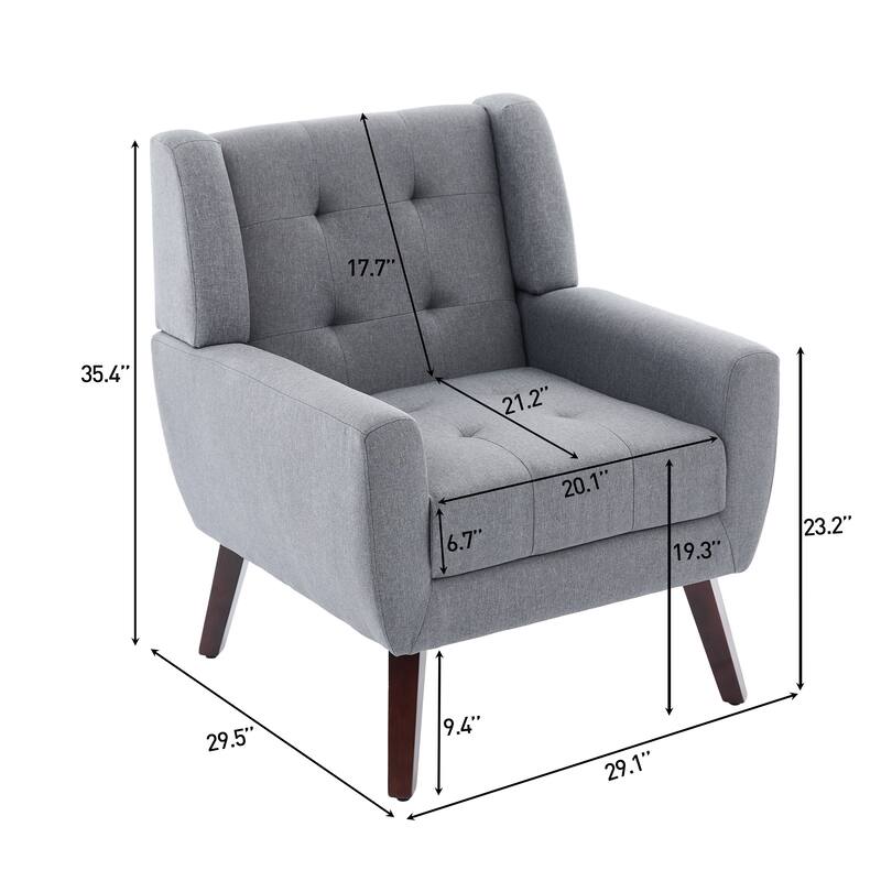 Set of 2 Tufted Upholstered Accent Armchair