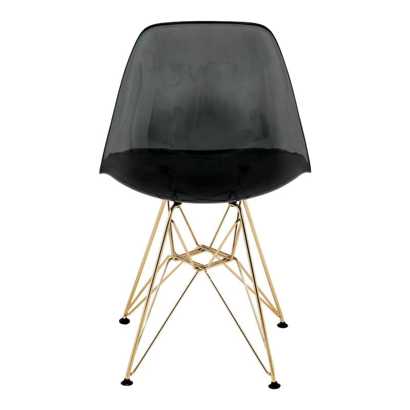 Crescro Acrylic Dining Banquet Side Chair in Gold Stainless Steel Frame for Indoor Outdoor Home Office Living Room & Kitchen