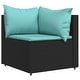 preview thumbnail 2 of 100, vidaXL Patio Corner Sofa with Cushions Black/Brown/Gray Poly Rattan