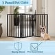 preview thumbnail 13 of 44, 3-Panel Indoor Foldable Dog Gate - 54x24-Inch Wood Freestanding Pet Fence