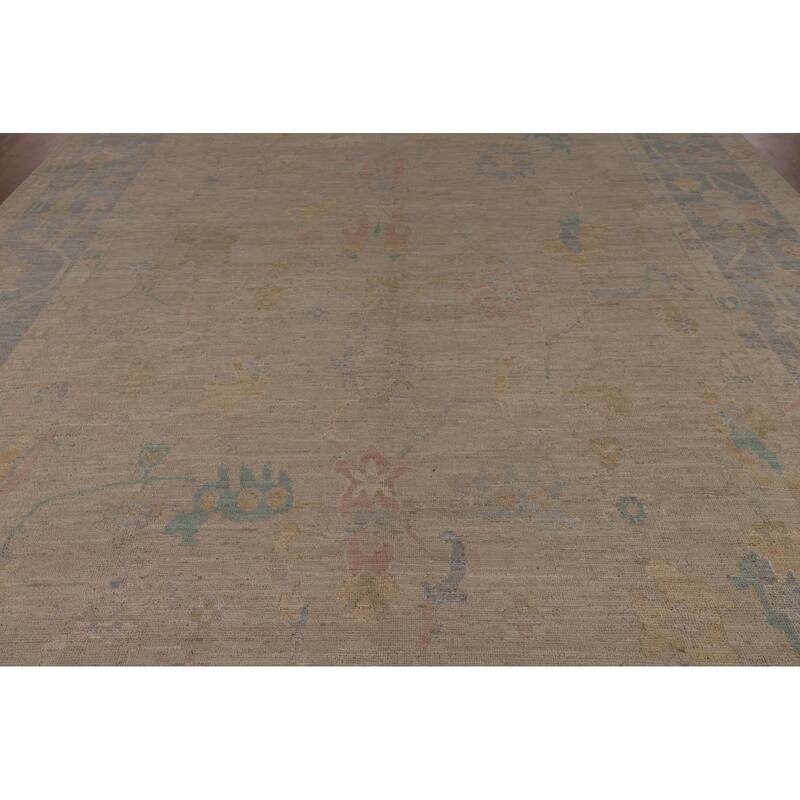 Earth Tone Oushak Turkish Large Rug Handmade Wool Carpet - 10'0"x 13'6"