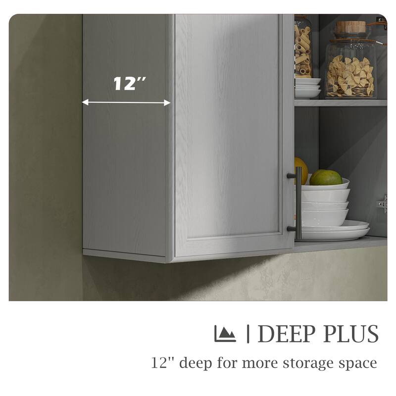 Shaker Style Wall Storage Cabinet with 2 Doors & Shelf