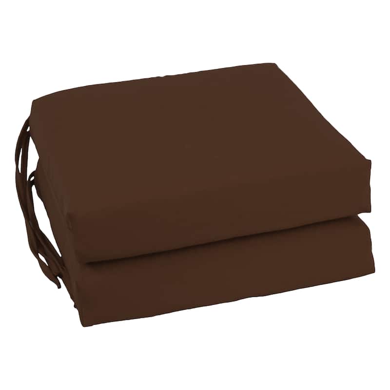 16-inch Square Indoor Twill Chair Cushions (Set of 2 or 4) - 16 x 16 - Set of 2 - Chocolate