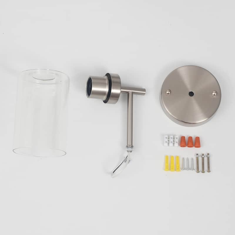1-Light Modern Bathroom Vanity Light with Clear Glass Shades（Set of 2), Industrial Wall Sconces, Modern Wall Lights