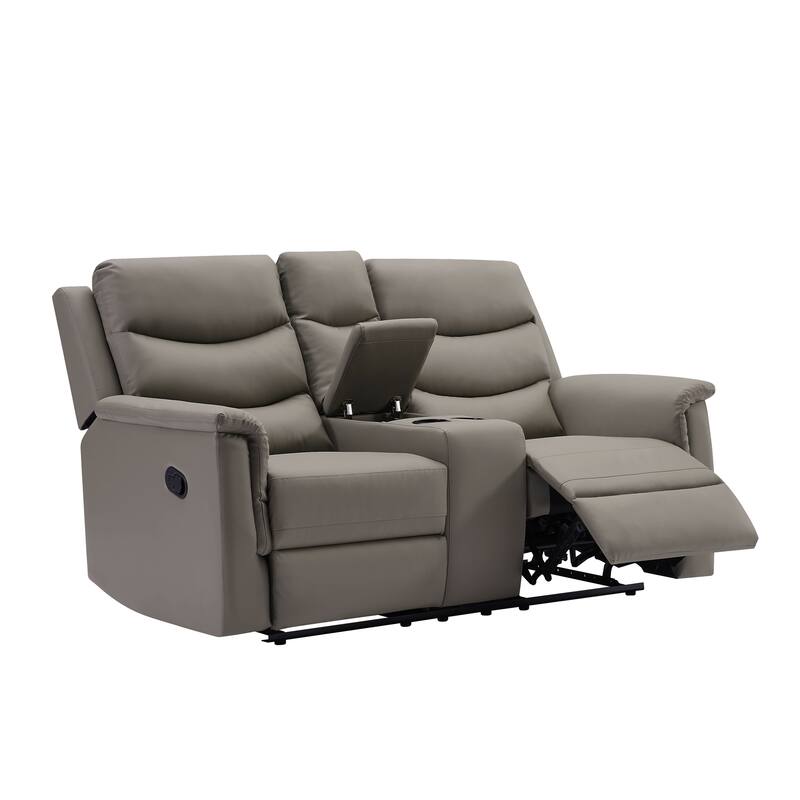2-Seater Motion Sofa Black Pu