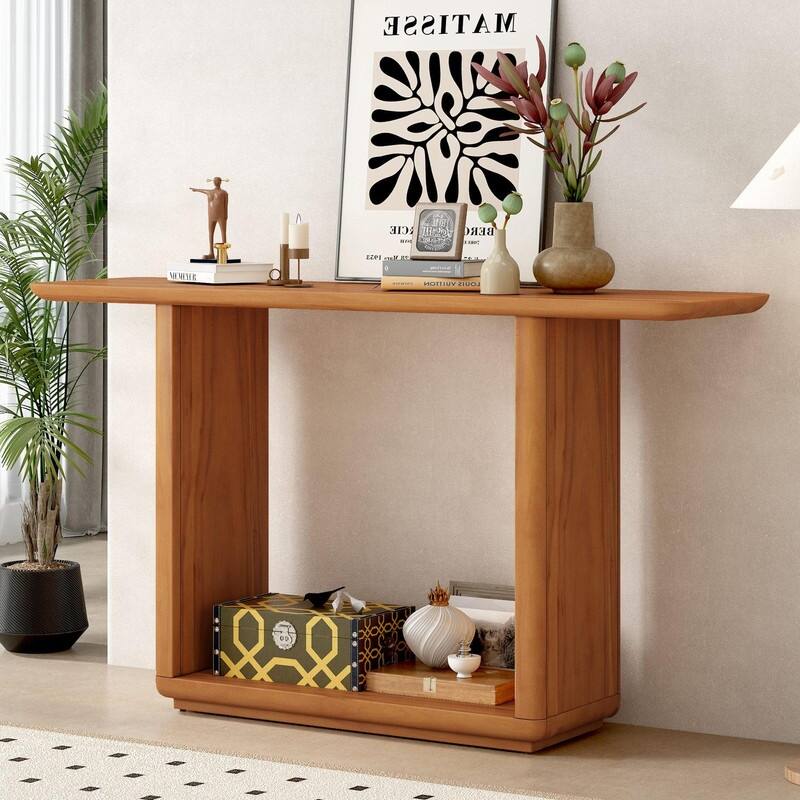 Minimalist 60" Console Table with Bottom Shelf for Stylish Living Spaces