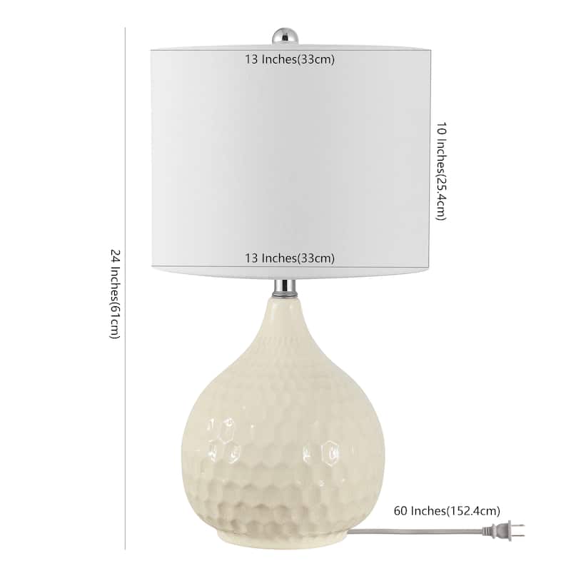 SAFAVIEH Lighting Edita 24-inch Ceramic LED Table Lamp (Set of 2) - 13" W x 13" L x 24" H - 13Wx13Dx24H