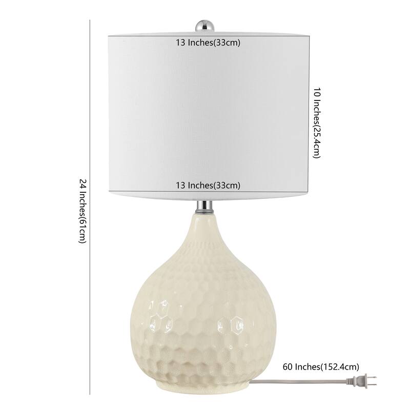 SAFAVIEH Lighting Nalon 24-inch Ceramic LED Table Lamp (Set of 2) - 13" W x 13" L x 24" H