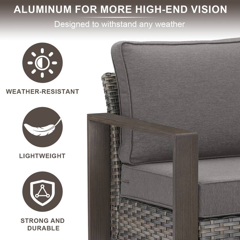 Gymojoy Outdoor Wicker Patio Furniture Sofa Set